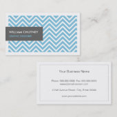 Grafische ontwerper - Licht Blauw Chevron Zigzag Visitekaartje (Voorkant / Achterkant)