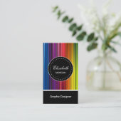 Grafische ontwerper - Moderne kleurrijke stripes Visitekaartje (Staand voorkant)