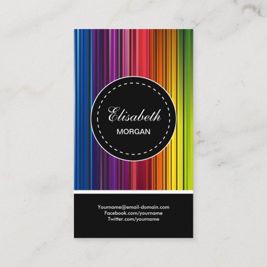 Grafische ontwerper - Moderne kleurrijke stripes Visitekaartje (Achterkant)