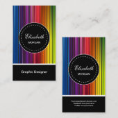 Grafische ontwerper - Moderne kleurrijke stripes Visitekaartje (Voorkant / Achterkant)