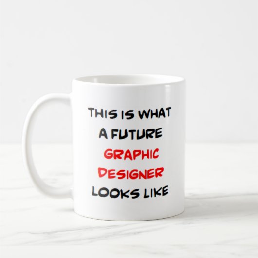 grafische ontwerper, toekomst koffiemok (Links)