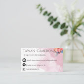 Grafische ontwerperprofessional visitekaartje (Staand voorkant)