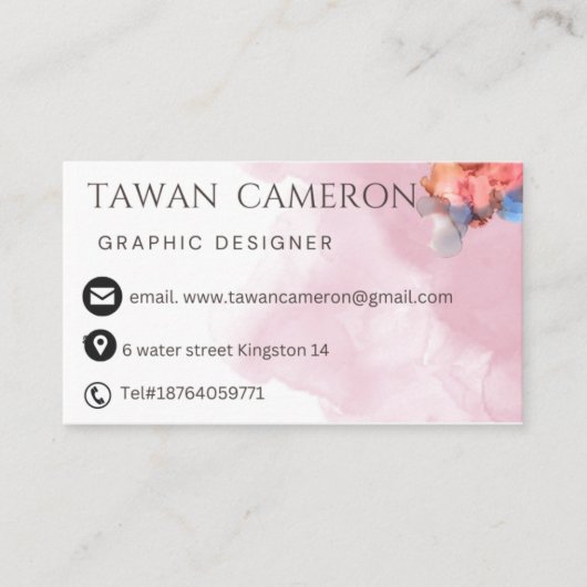 Grafische ontwerperprofessional visitekaartje (Voorkant)