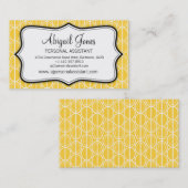 Grafische ovalen geel, zwart-wit visitekaartje (Voorkant / Achterkant)