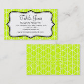 Grafische ovals limoen, zwart-wit visitekaartje (Voorkant / Achterkant)