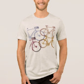 Grafische overlappende fietsen Tri-Blend shirt (Voorkant)