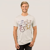 Grafische overlappende fietsen Tri-Blend shirt (Voorkant volledig)