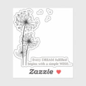 Grafische Paardenbloem Wens Sticker (Vel)