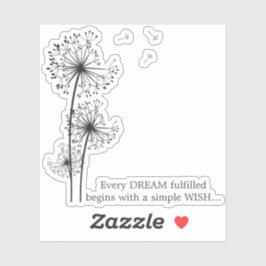 Grafische Paardenbloem Wens Sticker
