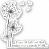 Grafische Paardenbloem Wens Sticker (Voorkant)