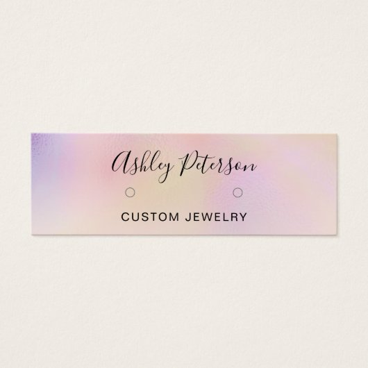 Grafische paardschoeisel met holografische koele b mini visitekaartjes (Voorkant)