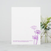 Grafische paarse koeien voor bloemen, peterselie p gepersonaliseerd briefhoofd (Staand voorkant)