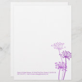 Grafische paarse koeien voor bloemen, peterselie p gepersonaliseerd briefhoofd (Voorkant / Achterkant)