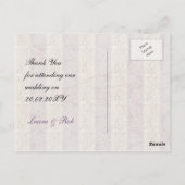 Grafische paarse vogelkooi, liefdesvogels Dank je Briefkaart (Achterkant)