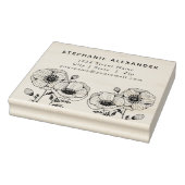 Grafische papaver zwarte inkt retouradres rubberstempel (Stempel)
