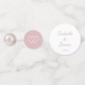 Grafische parels en harten op stoffige rozen bruil confetti (Voorkanten)