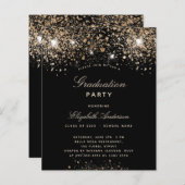 Grafische partij zwarte goudglitter (Voorkant / Achterkant)