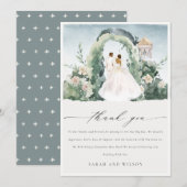 Grafische pasta's Floral Garden Arch Botanical Wed Bedankkaart (Voorkant / Achterkant)