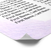 Grafische pasta's Paars 12 Tables Wedding Seating  Poster (Hoek)