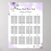 Grafische pasta's Paars 12 Tables Wedding Seating  Poster (Voorkant)