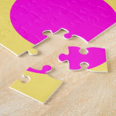 GRAFISCHE PATROON PINK POLKA DOT GEEL PUZZZLE LEGPUZZEL (Zijkant)