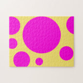 GRAFISCHE PATROON PINK POLKA DOT GEEL PUZZZLE LEGPUZZEL (Horizontaal)
