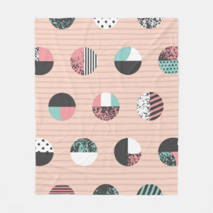 Grafische patterned cirkels naadloos patroon. Vint Fleece Deken
