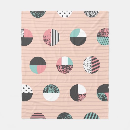 Grafische patterned cirkels naadloos patroon. Vint Fleece Deken (Voorkant)