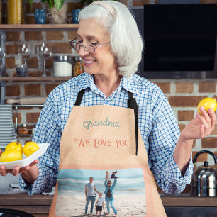 Grafische persoonlijke foto Tekst Grandma Gift Ora Schort