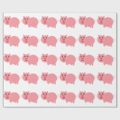 GRAFISCHE PINK PIG PATTERN CADEAUPAPIER (Vlak)