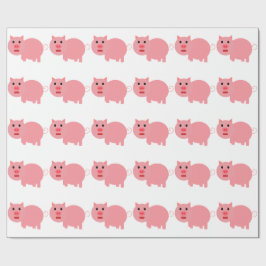GRAFISCHE PINK PIG PATTERN CADEAUPAPIER