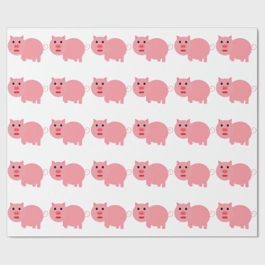 GRAFISCHE PINK PIG PATTERN CADEAUPAPIER (Vlak)