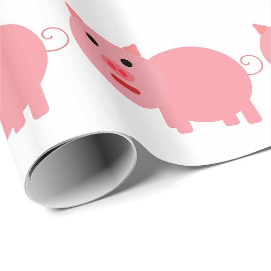 GRAFISCHE PINK PIG PATTERN CADEAUPAPIER (Rol Hoek)