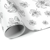 Grafische pioenen. cadeaupapier (Rol Hoek)