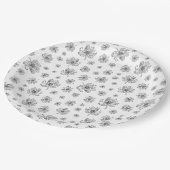 Grafische pioenen. papieren bordje (Gekanteld)