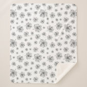 Grafische pioenen. sherpa deken (Voorkant)