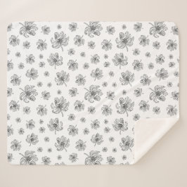 Grafische pioenen. sherpa deken