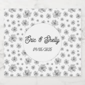 Grafische pioenen. sparkling wijnetiket (Enkel label)