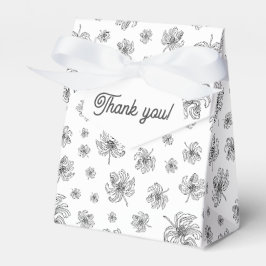 Grafische pioenrozen. bedankdoosjes