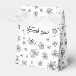 Grafische pioenrozen. bedankdoosjes