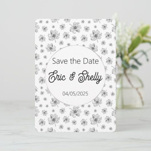 Grafische pioenrozen. kaart (Staand voorkant)