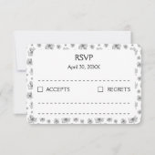 Grafische pioenrozen. RSVP kaartje (Voorkant)