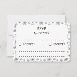 Grafische pioenrozen. RSVP kaartje