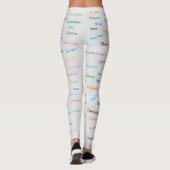 Grafische plaats van de Wereld op lichtgrijs Leggings (Achterkant)