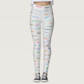 Grafische plaats van de Wereld op lichtgrijs Leggings (Voorkant)