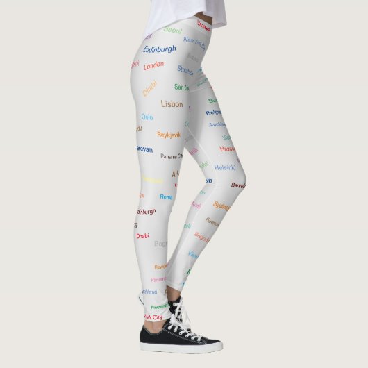 Grafische plaats van de Wereld op lichtgrijs Leggings (Rechts)