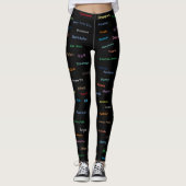 Grafische plaats van de Wereld op zwarte Leggings (Voorkant)