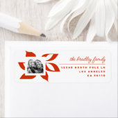 Grafische Poinsettia Foto Retouradres Etiket (Insitu)