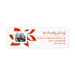 Grafische Poinsettia Foto Retouradres Etiket