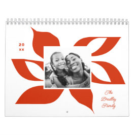 Grafische Poinsettia Kerst Foto Kalender